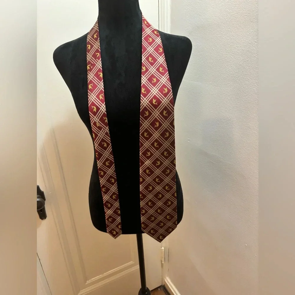 Tommy Bahama Men's Neck Tie Silke red and gold